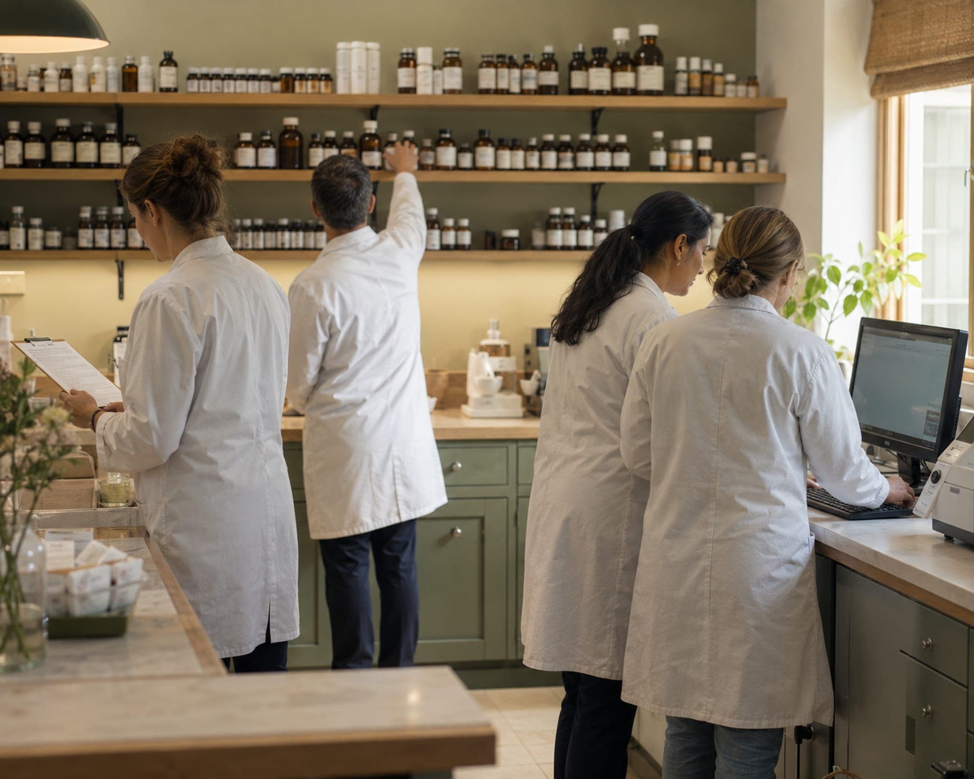 Photo d'équipe de la pharmacie Uniprix Chilakos et Byer.